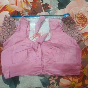 Elegant Pink Embroidered Saree