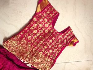 Onam special patupavada. Beautiful Pink&amp; Gold Lehe