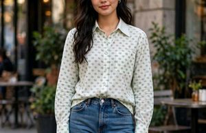 Chic Printed Button-Up Shirt