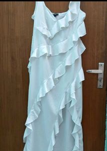 Elegant White Ruffle Dress