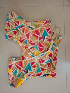 Vibrant Geometric Print Blouse
