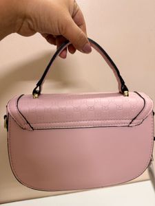 Chic Pink Embossed Crossbody Bag