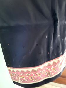 Black  Plazzo With Border For Urgent Sale