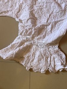 White Pure Cotton Chickenkari Top