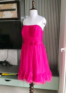 Cocktail Tube Dress With Frills