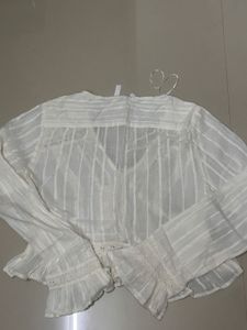 Boho Lace Trimmed Peplum Blouse