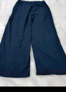 Navy Wide-Leg Pants with Belt