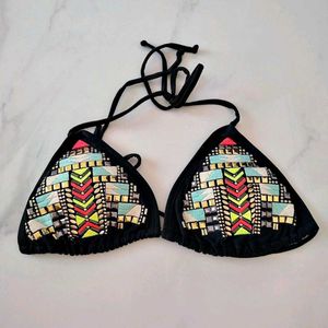 Embellished Triangle Bikini Top