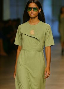 AJIO Green Casual Dress.