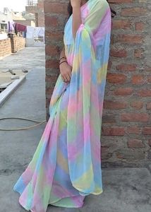 Pastel Tie-Dye Saree