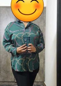 Stylish Green Chain Print Shirt
