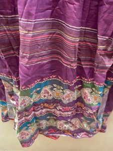 Vibrant Purple Leaf Print Kurta