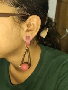 Funky Geometric Ball Drop Earrings