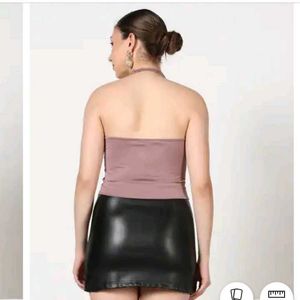 S size Mauve Halter Top with Ring Detail