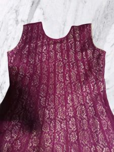 Elegant Maroon Anarkali Kurta Set