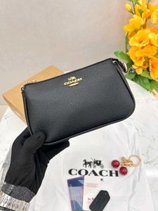 Coach Black Leather Camera Bag with Cherry Charm