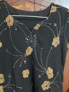 Elegant Black Floral Ethnic Gown