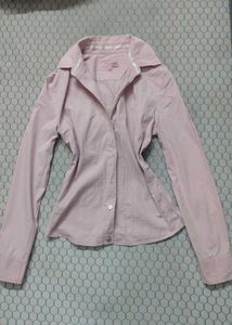 fitted Y2K Pink Button-Up Shirt