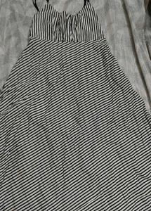 Striped Strapless Maxi Dress