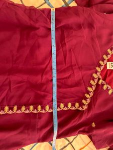 Elegant Purple Embroidered Dupatta Set