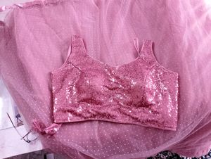 Front Cut Lehga+Lehga Choli For Wedding
