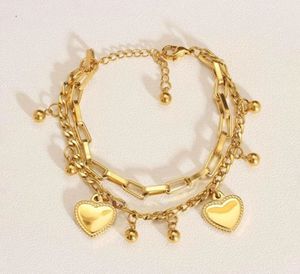 Chic Gold Layered Heart Bracelet