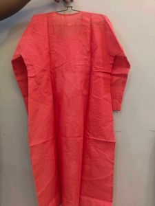 Orange Chikankari Embroidery kurta