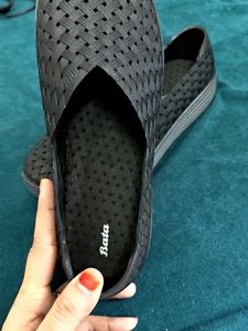 Black Woven Slip-On Shoes