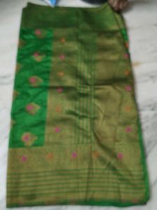 Vibrant Green Banarasi Silk Saree