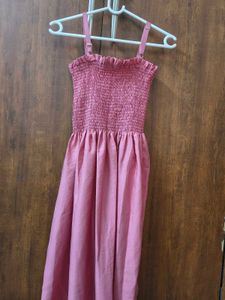 Smocked Button-Front Dress