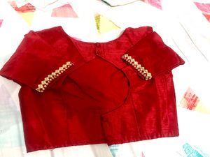 Stand out party designer Red Silk Blouse