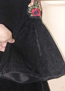 embroidered velvet top
