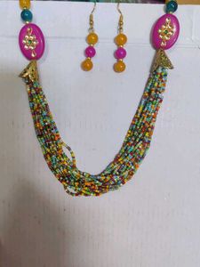 Colorful Beaded Necklace & Earring Set