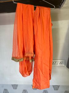 Elegant Orange Embroidered Anarkali