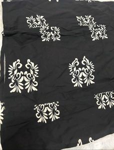 Elegant Black Kurta Set with White Print