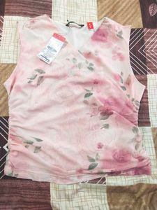 Chic Floral Sleeveless Wrap Top