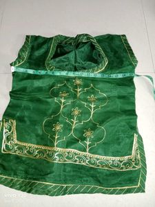 Green Floral Embroidered Lehenga Choli Set