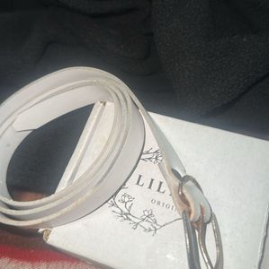 White Leather Belt