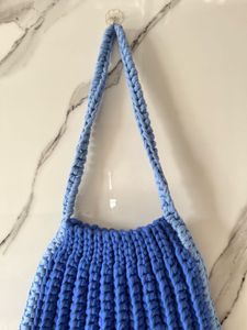 Blue Crocheted Handbag