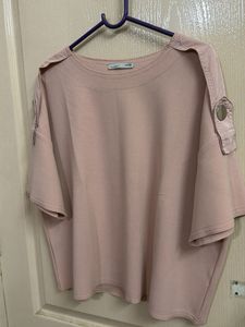 minimal nude color casual top