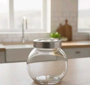 Set Of 8 Glass Jar with Silver Lid