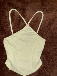 Ribbed Halter Neck Crop Top