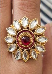 Exquisite Kundan & Ruby Cocktail Ring