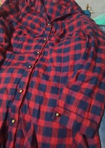 Women's Red Checked Frock