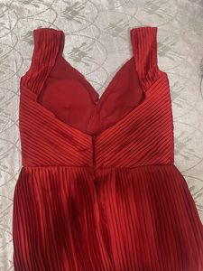 Stunning Red Pleated Dress