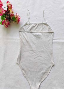 White Spaghetti Strap Bodysuit