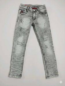 Grey Distressed Denim Jeans