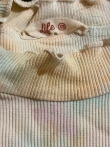 Tie-Dye Ribbed Mock Neck Top