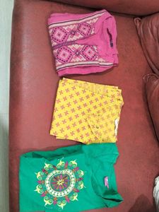 Embroidered Kurta 3 combo kurti it's new