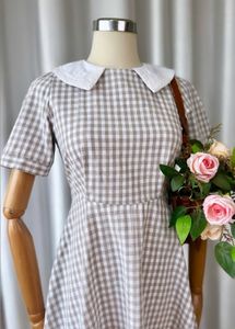 Cute Gingham Midi Dress